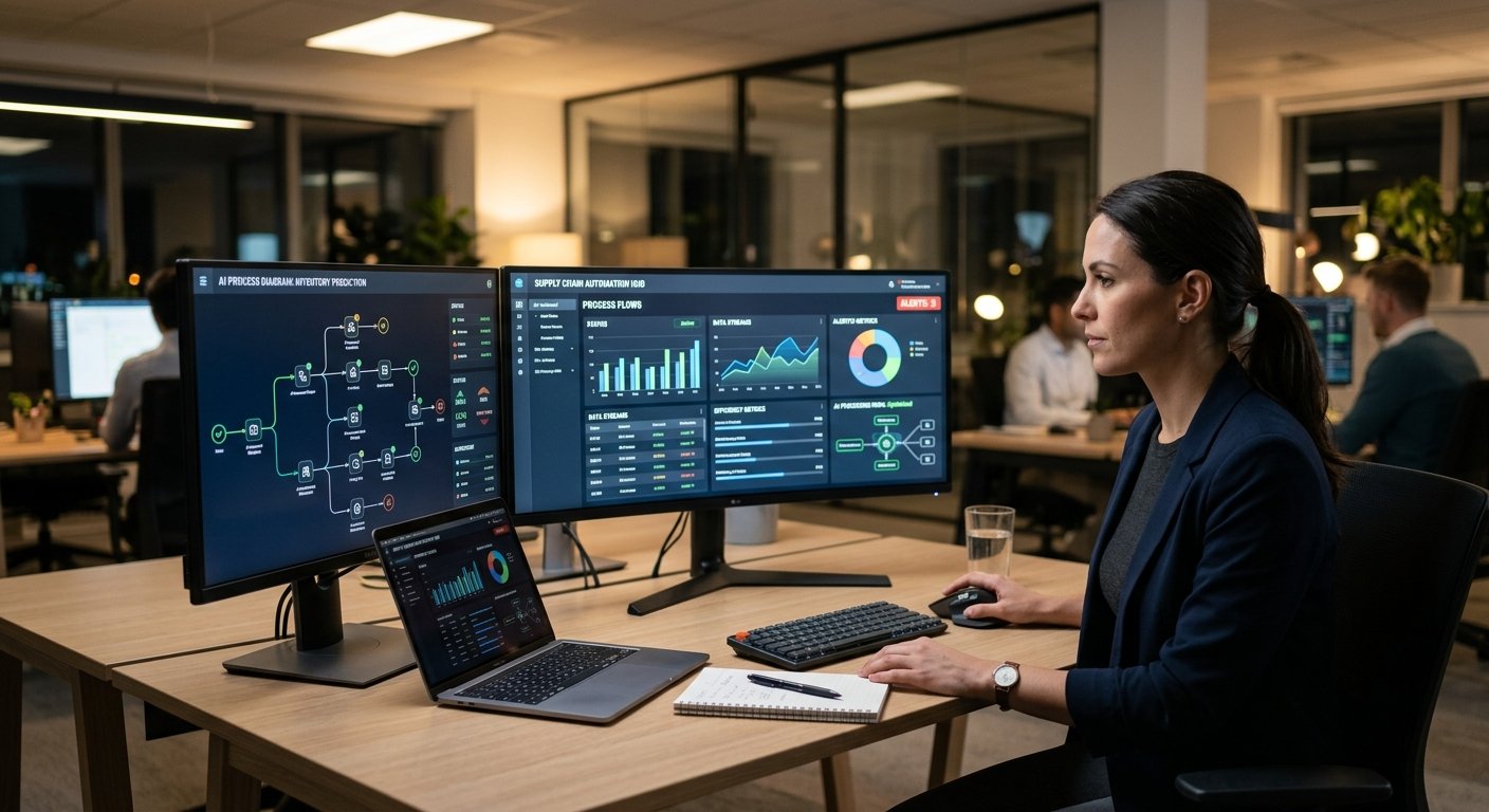 Tableau de bord d'automatisation IA des processus métier en entreprise