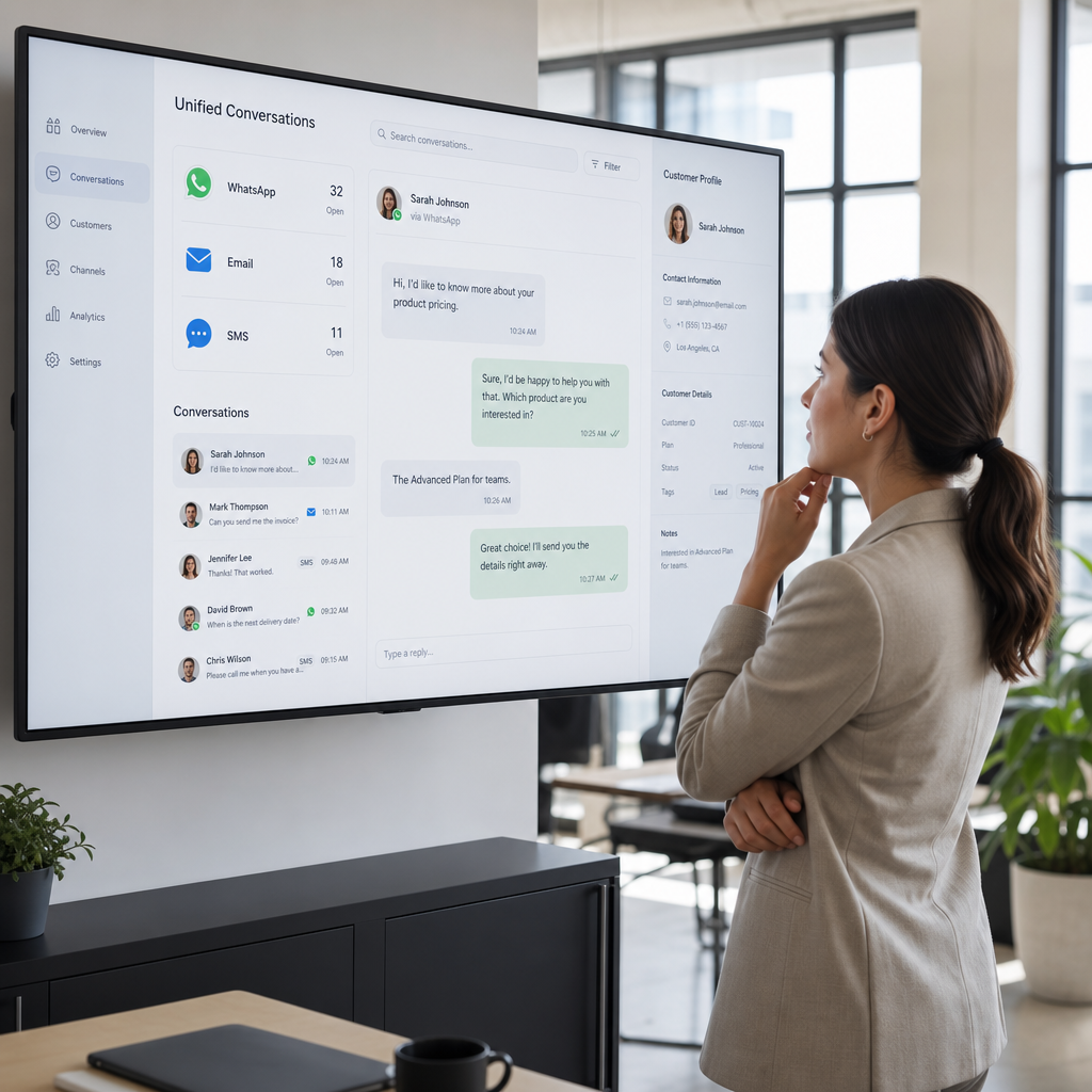 Tableau de bord du marketing conversationnel multicanal en entreprise